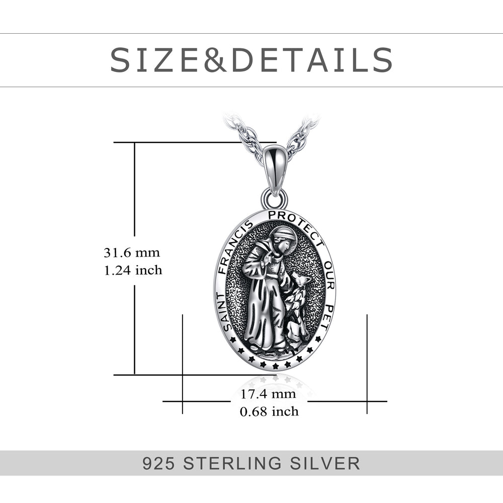 
                      
                        Sterling Silver Saint Francis Pendant
                      
                    