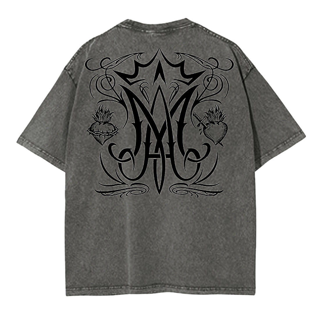Auspice Maria Acid Washed Oversized Tee - Cineris