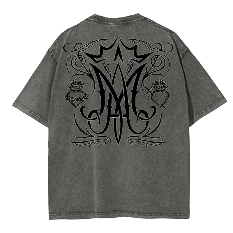 Auspice Maria Acid Washed Oversized Tee - Cineris