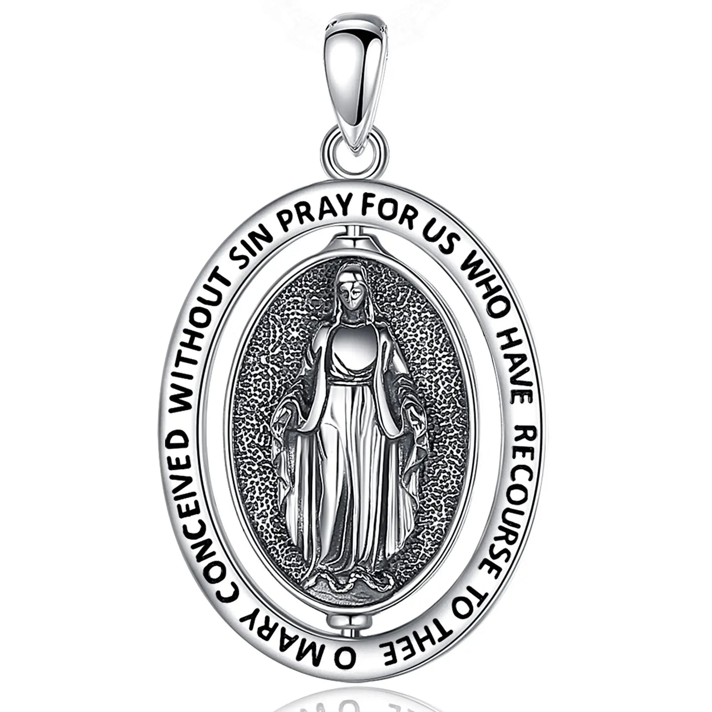 Sterling Silver Rotating Regina Caeli Pendant