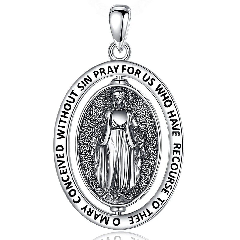 
                      
                        Sterling Silver Rotating Regina Caeli Pendant
                      
                    