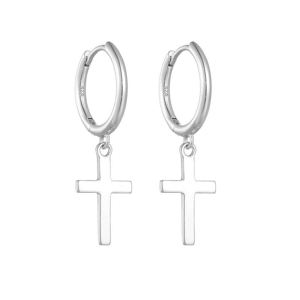 Women's Sterling Silver Cross Earrings