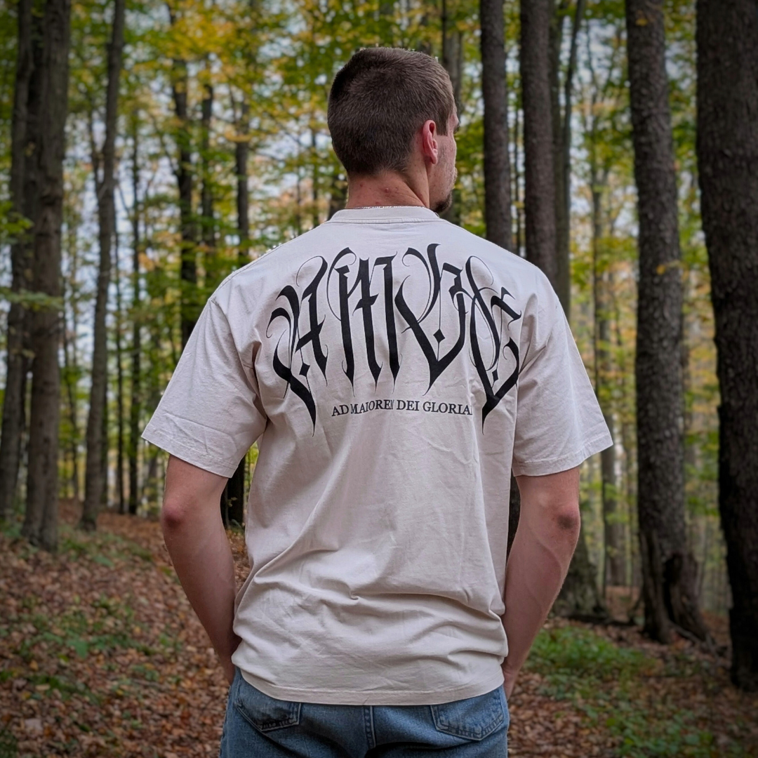 AMDG Acid Washed Oversized Tee - Bone