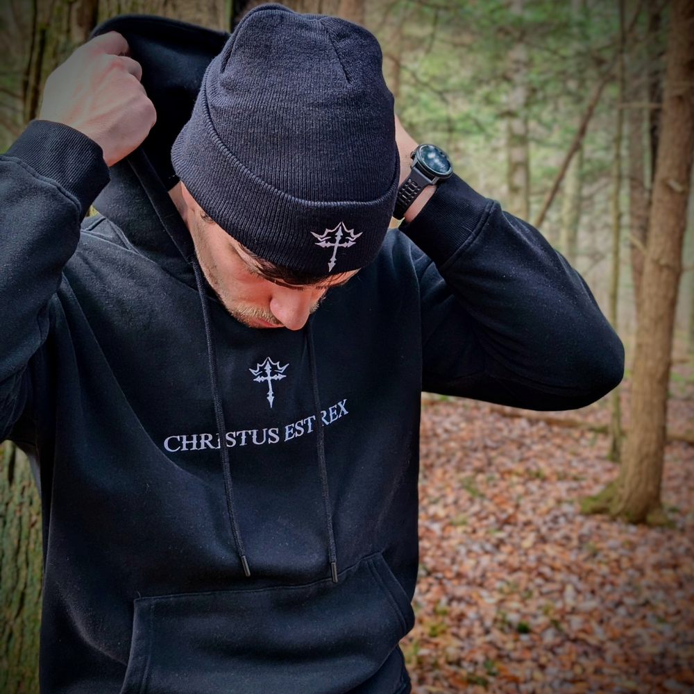 Christus Est Rex Heavyweight Hoodie - Black