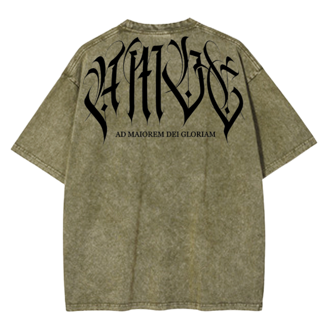 AMDG Acid Washed Oversized Tee - Army Green
