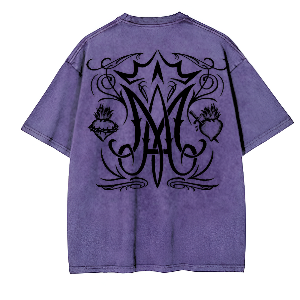 Auspice Maria Acid Washed Oversized Tee - Regia