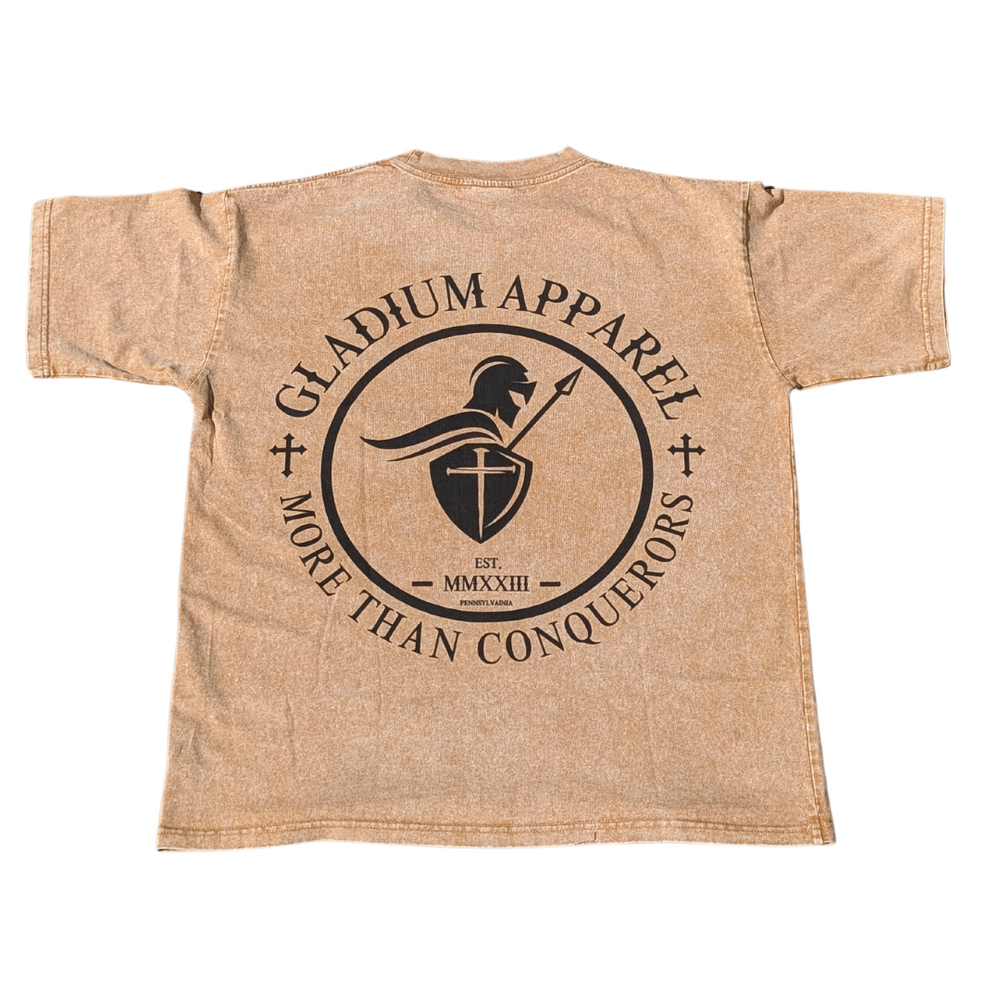 
                      
                        Romans 8:37 Acid Washed Oversized Tee - Khaki
                      
                    