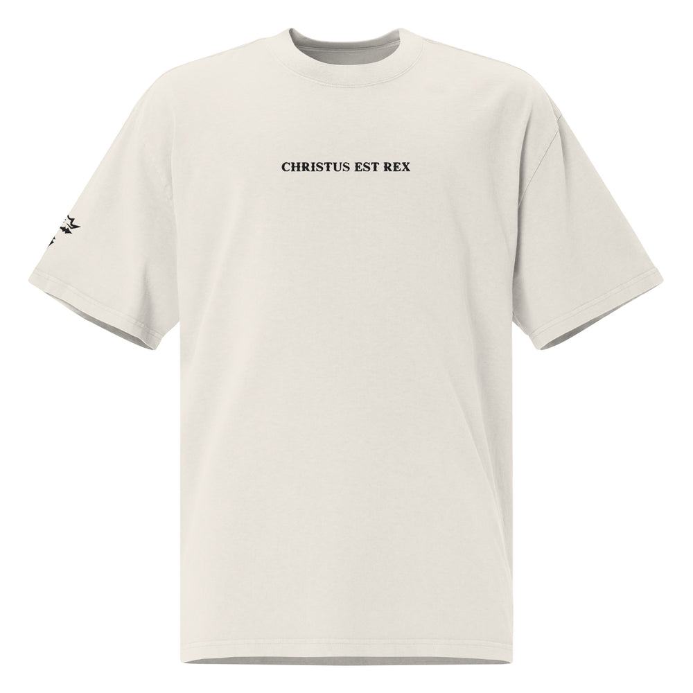 Christus Est Rex Oversized T-Shirt - Faded Bone