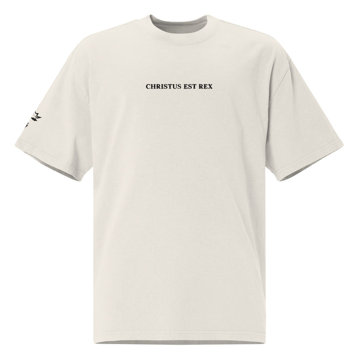 Christus Est Rex Oversized T-Shirt - Faded Bone