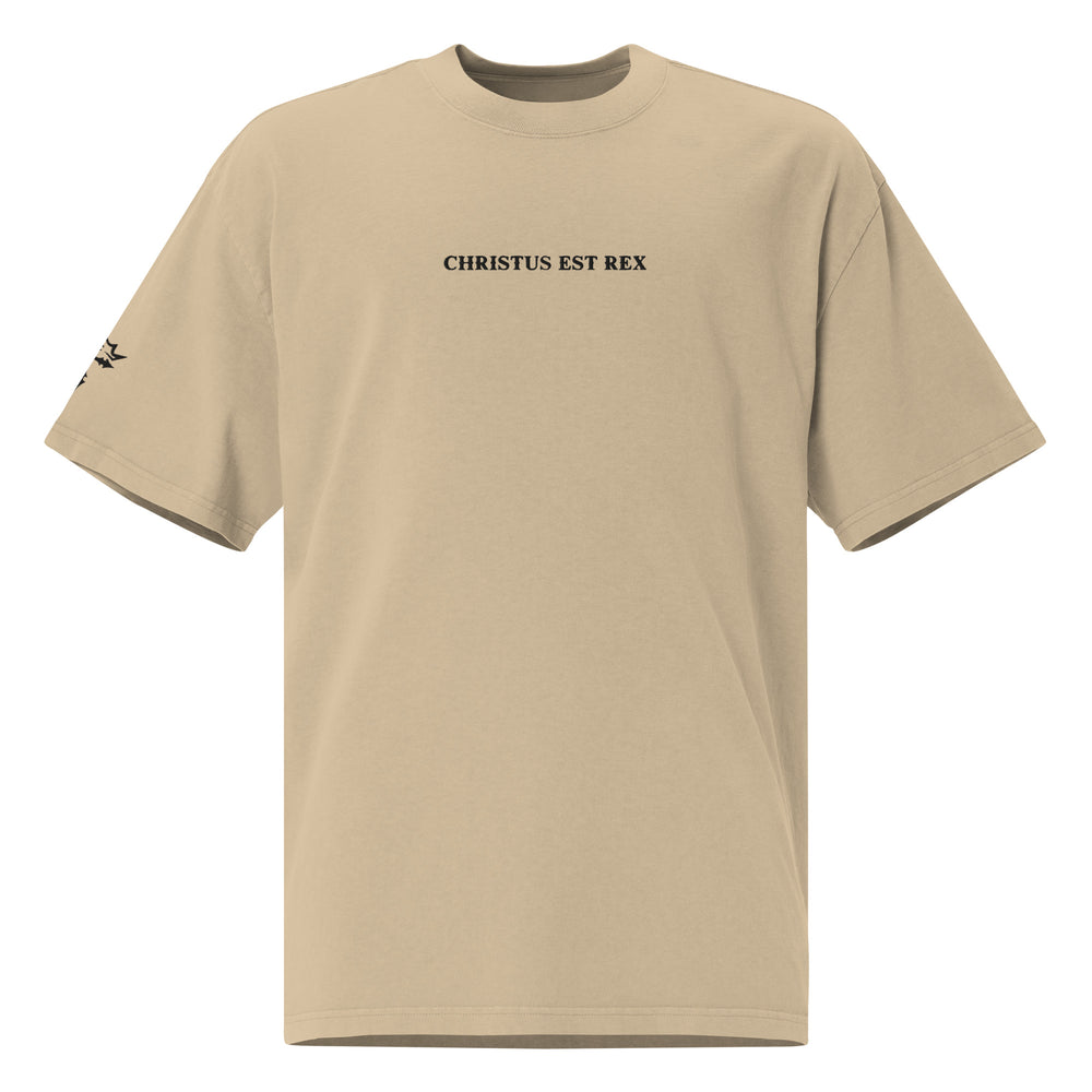 
                      
                        Christus Est Rex Oversized T-Shirt - Faded Khaki
                      
                    